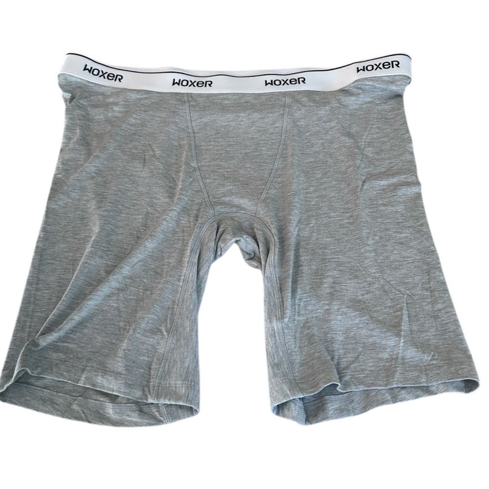 Woxer Biker Ultra-Soft 9-Inch Boxer Briefs, Heather Grey, Size 2XL, NWOT